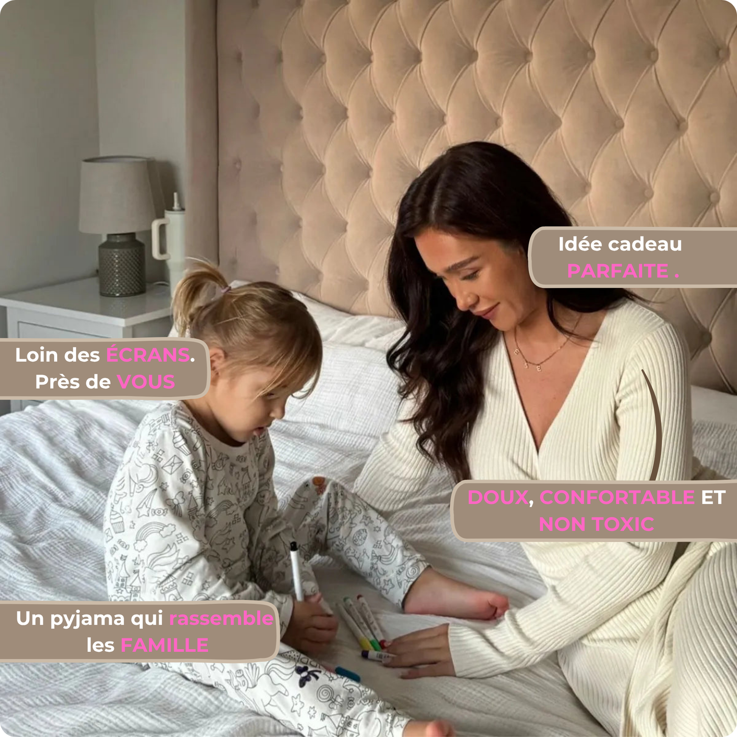 ColorCozy – Ensemble pyjamas unisex • Princesses et licornes