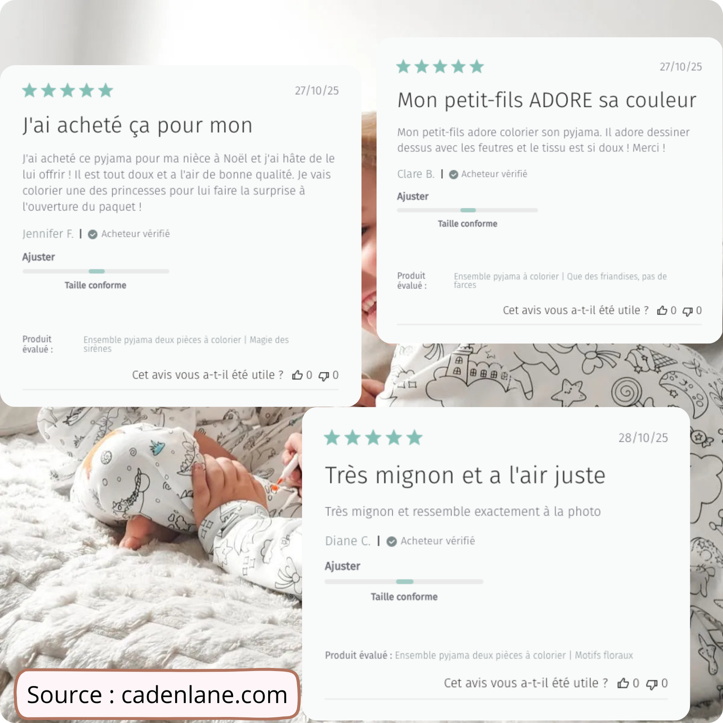 ColorCozy – Ensemble pyjamas unisex • Princesses et licornes