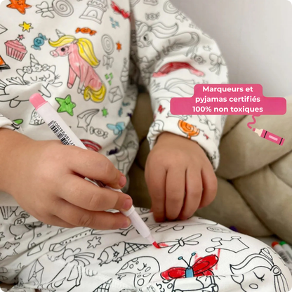 ColorCozy – Ensemble pyjamas unisex • Princesses et licornes