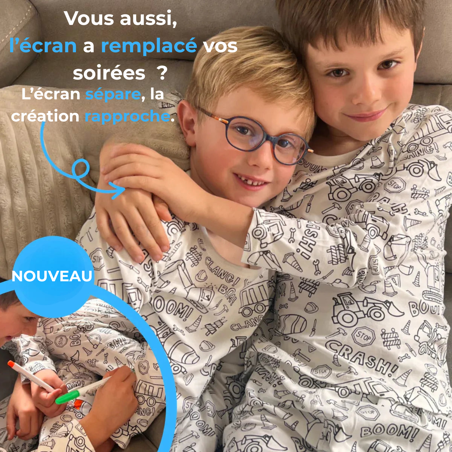 ColorCozy – Ensemble pyjamas unisex • véhicule robuste.